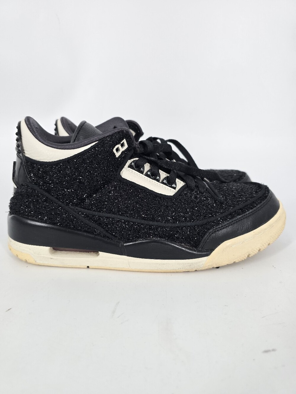 Anna Wintour x Women's Air Jordan 3 Retro Sneakers AWOK Black Glitter Size 8.5